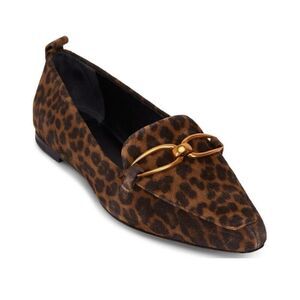 Veronica Beard Leopard Loafers Size 5 | Gold Hardware | Suede Flats Petite